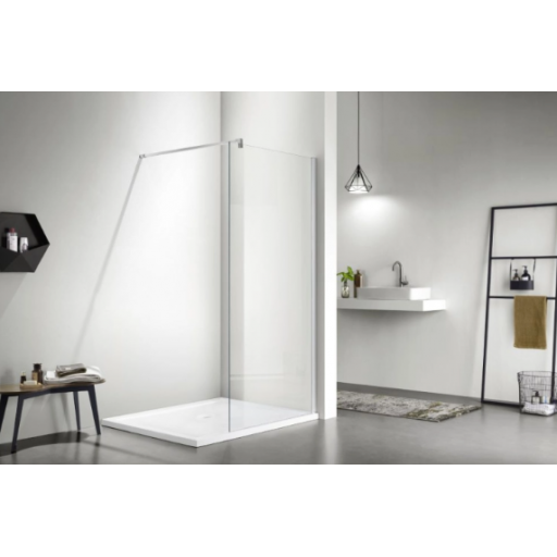 Душевая перегородка AQUATEK Walk in AQ WIW 08020CH 80х200 см прозрачное стекло профиль хром
